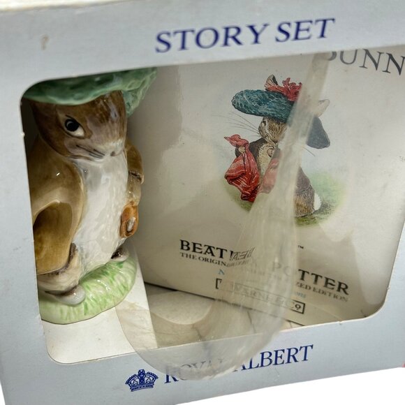 Royal Albert Benjamin Bunny Figurine Story Book Set 1989 Beatrix Potter 4 Inch - Picture 6 of 16
